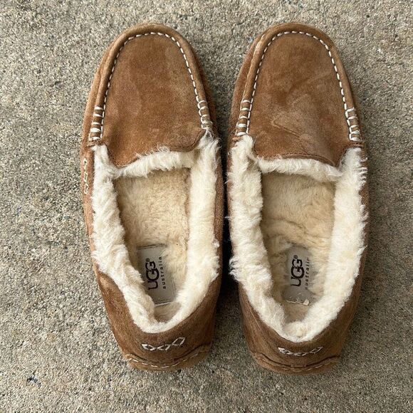 Ugg Ansley Chestnut Brown Suede Moccasin Slippers Women’s Sz 8 - Picture 5 of 11